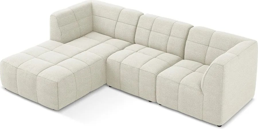 Бежов ъглов диван от прежда с примки от букле (ляв ъгъл) Aloha – Makamii