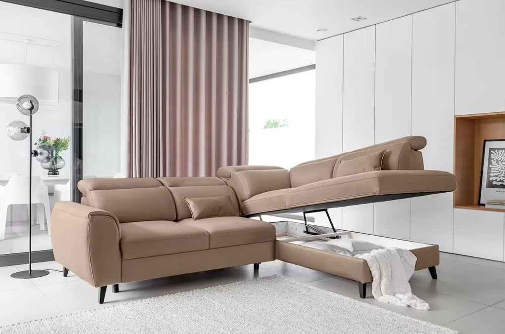 Ъглов диван Vuelta-Кафяв-ляв