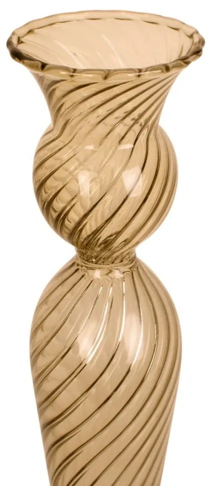 Светлокафяв стъклен свещник, височина 26,5 cm Swirl - PT LIVING