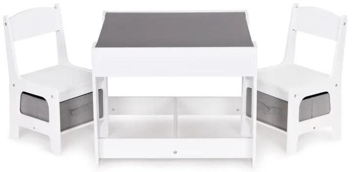 Детски комплект мебели дървена маса + 2 стола