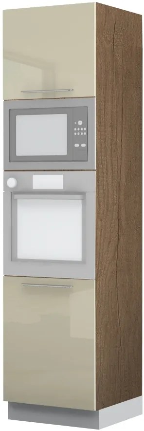 Висок подов шкаф за фурна Raval K23-60-RM-Walnut - White glossy