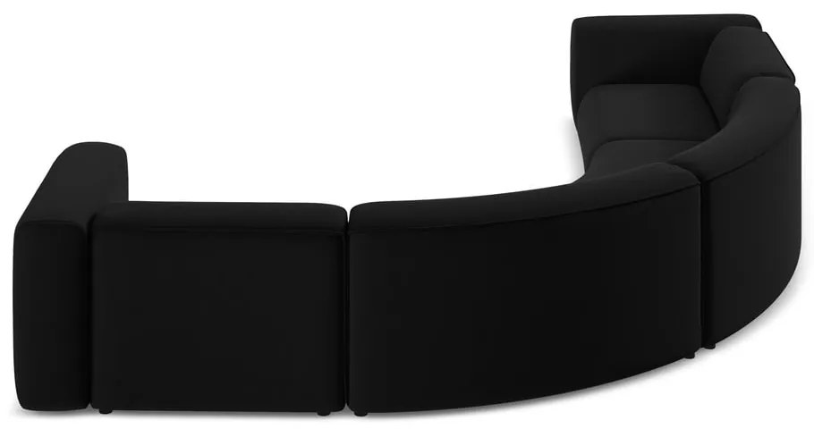 Черен кадифен ъглов диван Ekahi – Makamii