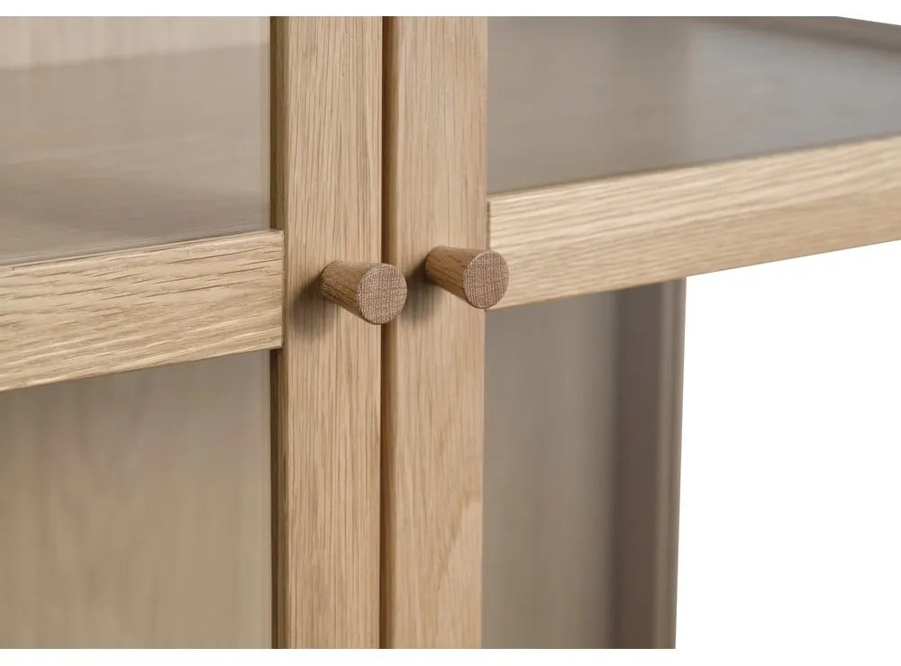 Витрина от дъбова дървесина в естествен цвят 190x90 cm Elba - Unique Furniture