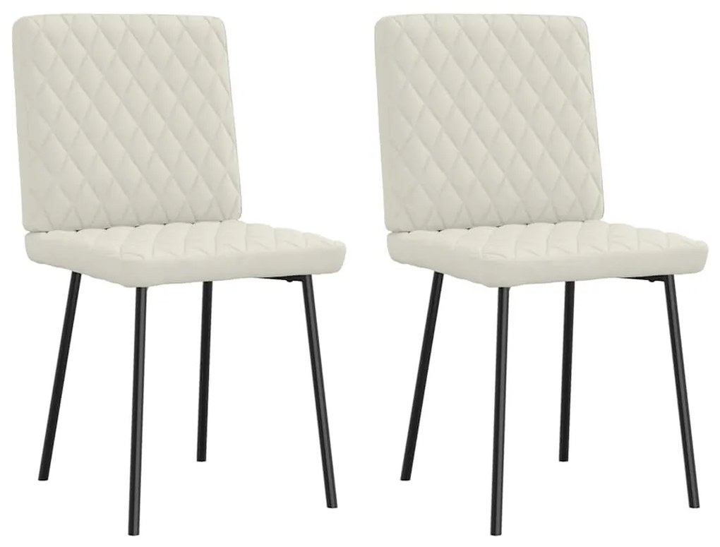 4101112 vidaXL Трапезни столове, 2 бр, кремави, кадифе