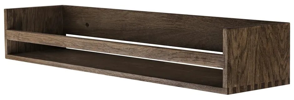 Кафява стенна закачалка от масивен дъб с рафт 60 cm Showcase – Mette Ditmer Denmark