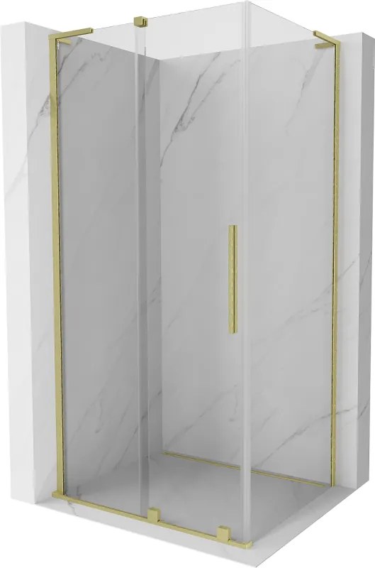 Mexen Velar L плъзгаща се душ кабина 110 x 90 см, прозрачна, златисто матова - 871-110-090-03-55