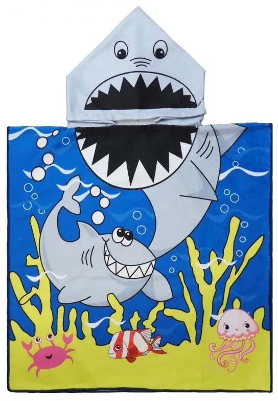 Детско плажно пончо със спиращ дъха подводен свят 58 x 57 cm