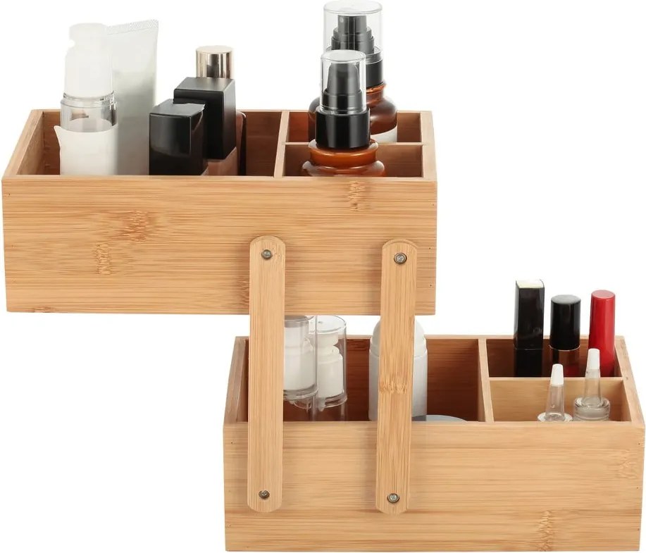 Бамбуков органайзер за козметика в естествен цвят Isalys – MSV