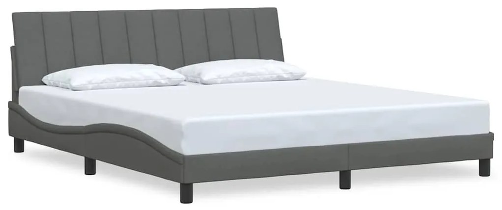 3310406 vidaXL Рамка за легло без матрак Hanko, тъмносива, 180x200 см, плат