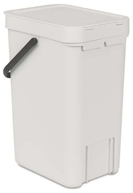 Кош за разделно събиране на боклук Brabantia Sort&Go 1005511, 12 л, Дръжка, Възможност за стенен монтаж, Светлосив