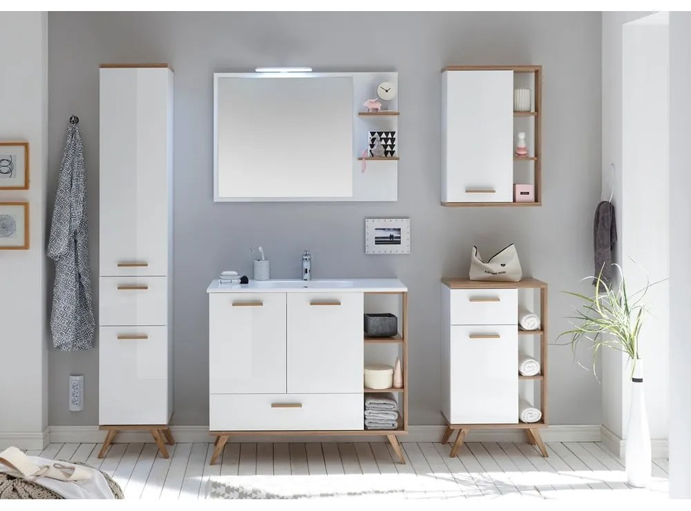 Бял висящ шкаф за баня 51x75 cm Set 923 - Pelipal