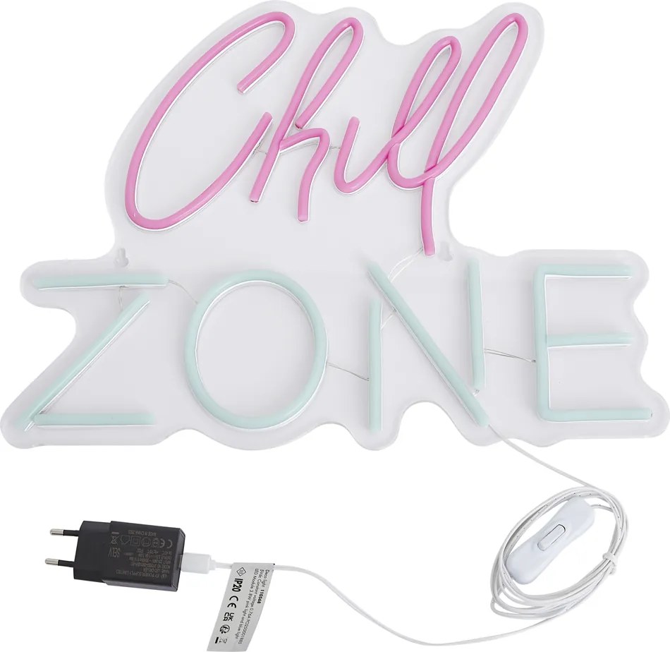 Неонов стенен светилник розов със син LED - Chill Zone