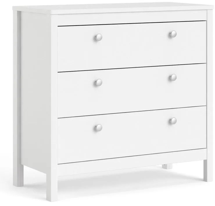 Бял нисък скрин 82x80 cm Madrid – Tvilum