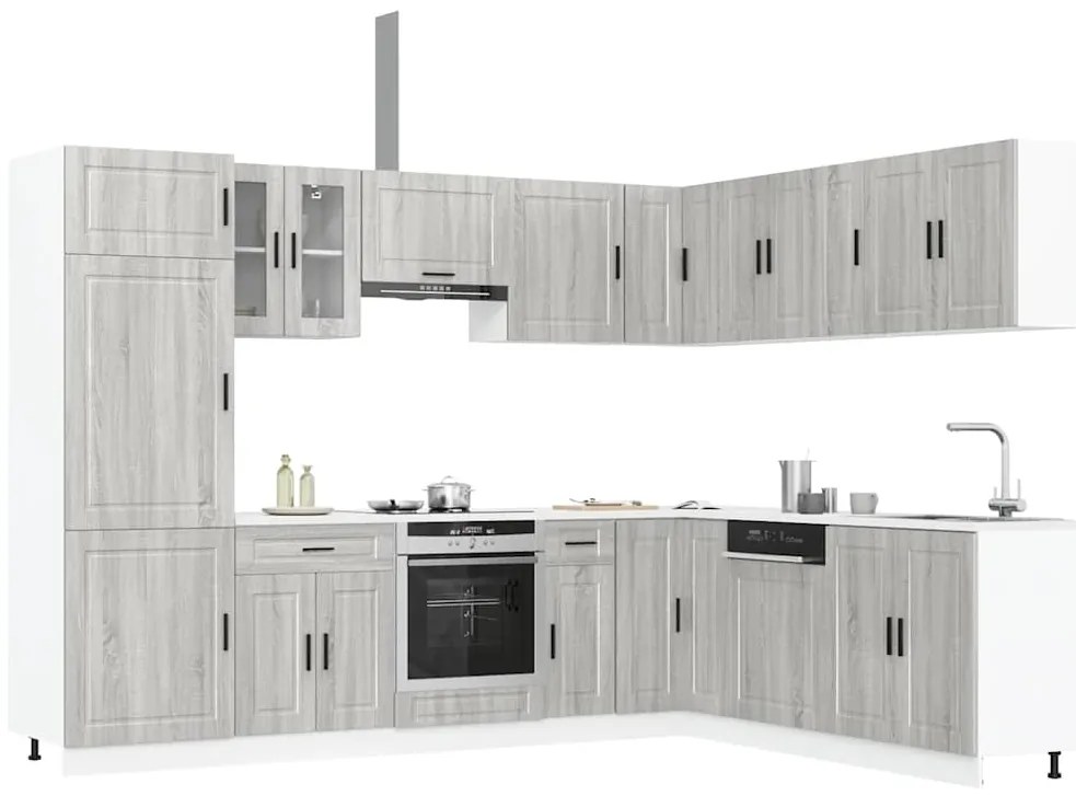 3314997 vidaXL Комплект кухненски шкафове от 14 части Porto, инженерно дърво