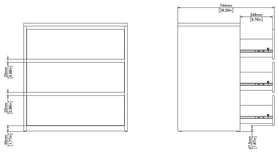 Скрин от дъбов декор бял и естествен цвят 80x84x48 cm Next – Tvilum