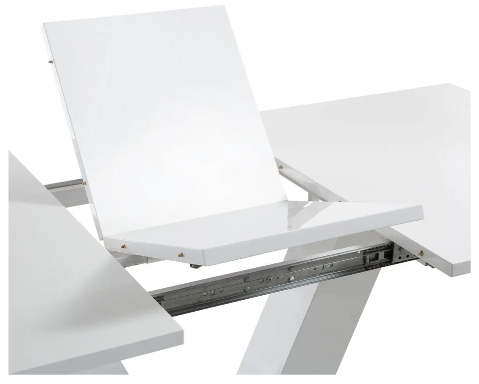 Гланцова сгъваема трапезна маса с допълнителна плоча 90x140 cm Aaron – Støraa