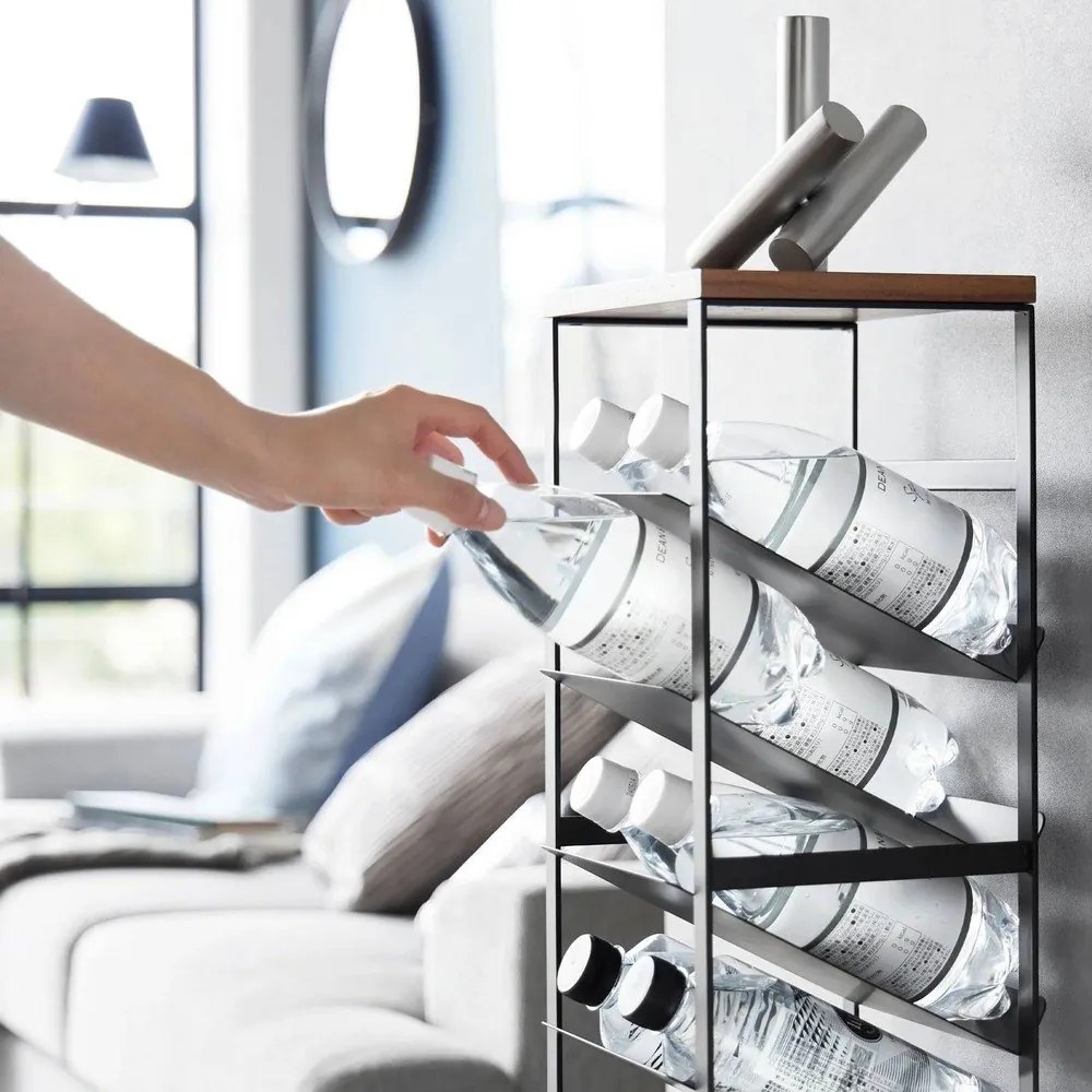 Черен метален стелаж за вино брой бутилки 16 20x88,5x19 cm Tower – YAMAZAKI