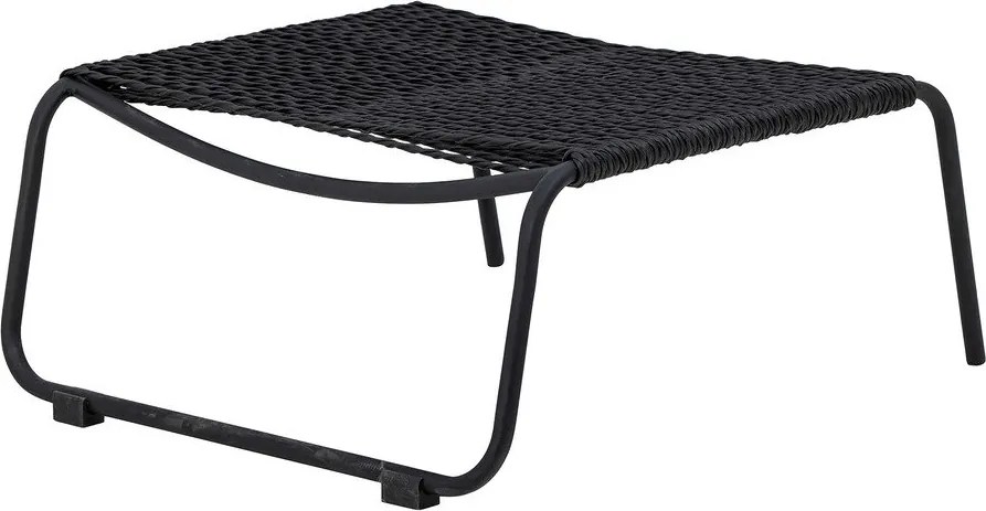 Черен градински шезлонг с табуретка за крака Boel - Bloomingville