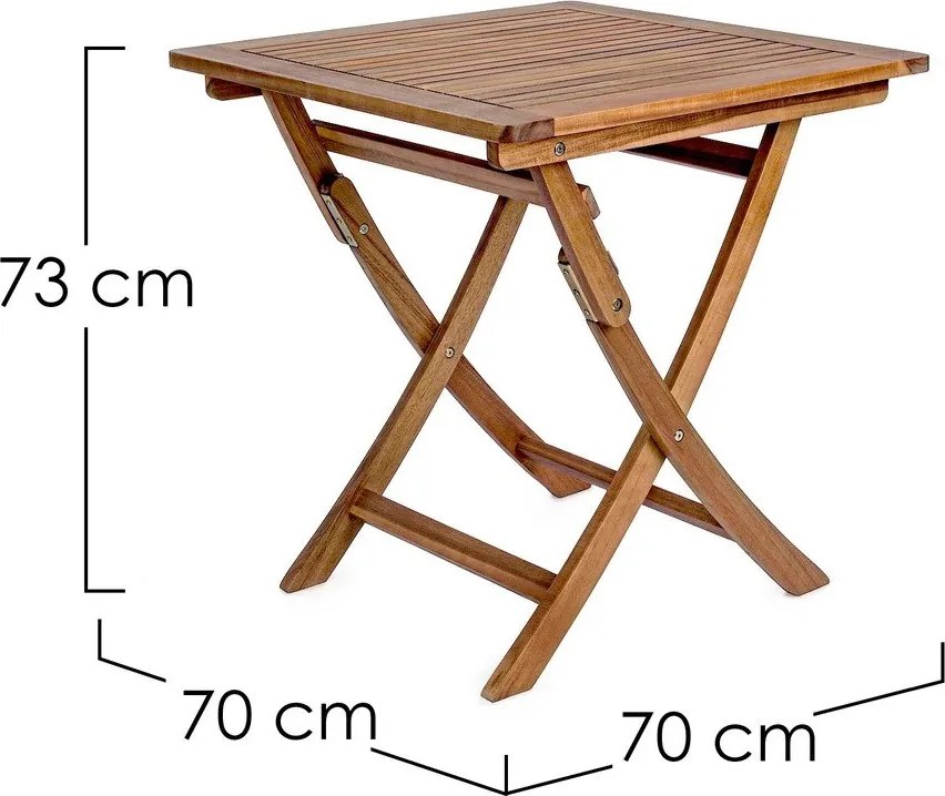 Градинска масичка от масивна акация 70x70 cm Noemi – Bizzotto