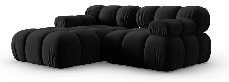 Ъглов диван от черно кадифе (ляв ъгъл) Bellis - Micadoni Home