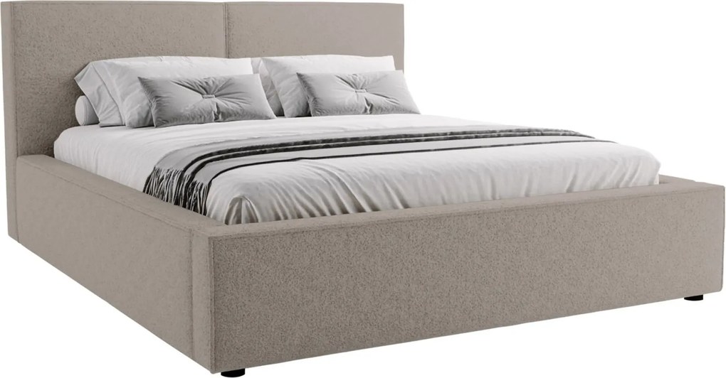 Тапицирано легло Santos-Сребристо сиво-200 x 200