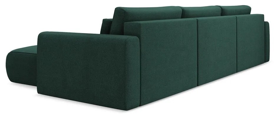 Зелен разтегателен ъглов диван с място за съхранение (U форма) Kapua – Makamii