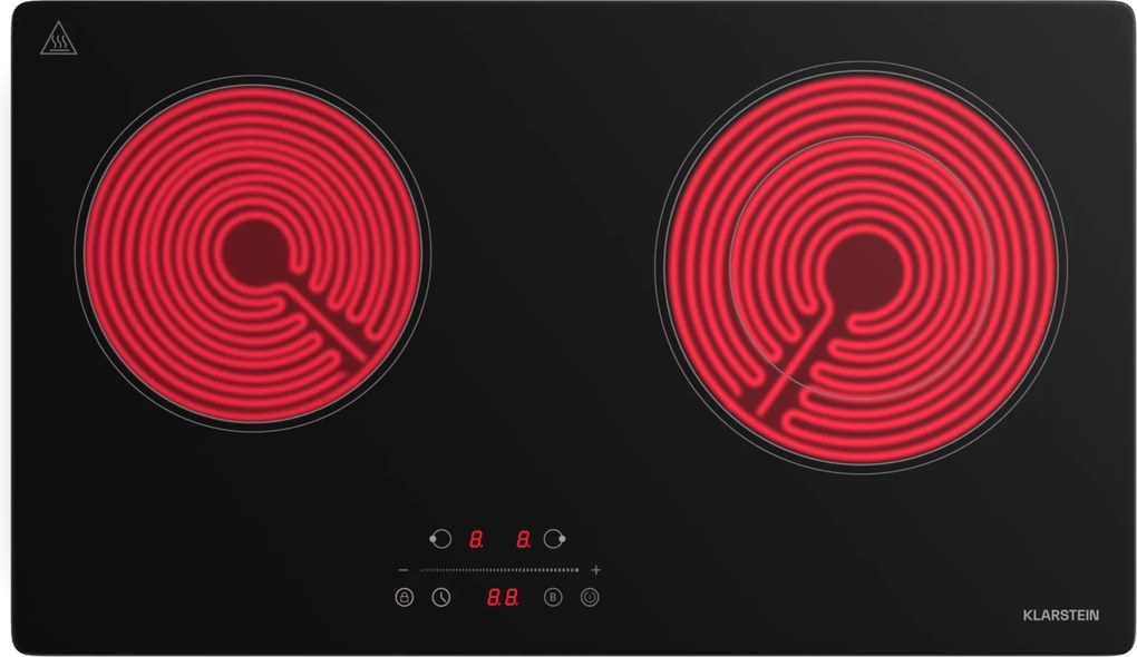 Klarstein CeramEase Slim VTC плот, стъклокерамика, 2 нагреваеми зони, 4 kW, сензорен, таймер