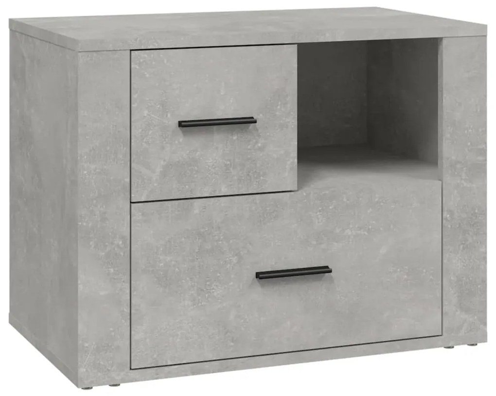 816740 vidaXL Нощно шкафче, сиво, 60x36x45 см, инженерно дърво