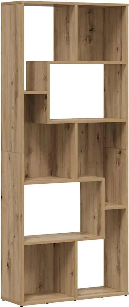 856015 vidaXL Библиотека, занаятчийски дъб, 67x24x161 см, инженерно дърво