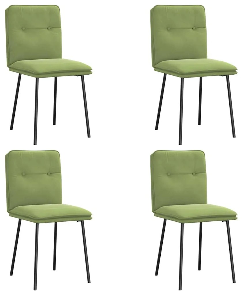 3315412 vidaXL Трапезни столове, 4 бр, светлозелени, кадифе