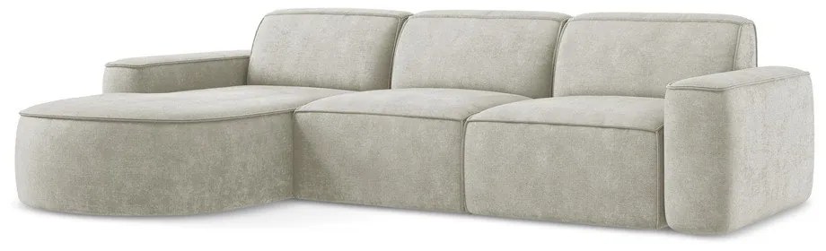 Кремав шенилов ъглов диван (ляв ъгъл) Omao – Makamii
