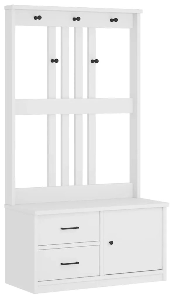 4010495 vidaXL L Дърво за антре SANDNES бяло 87x40x159,5 cm