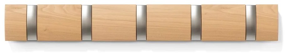 Стенна закачалка от ясенова дървесина в естествен цвят Flip - Umbra