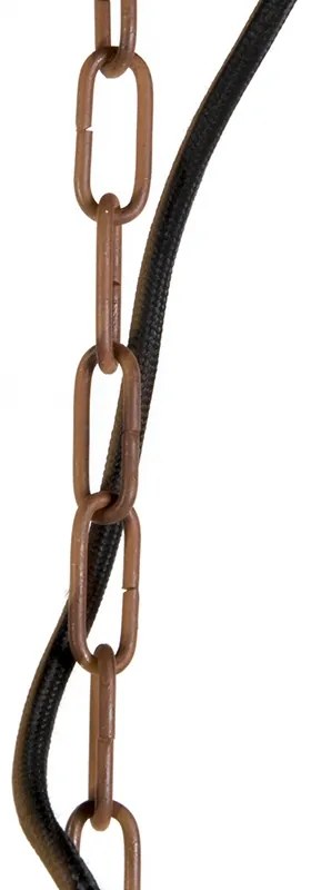 Индустриално висящо осветително тяло ръждиво кафяво със златен интериор - Engine