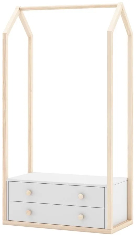 Бял отворен гардероб за деца 80x170 cm Esteban - Marckeric