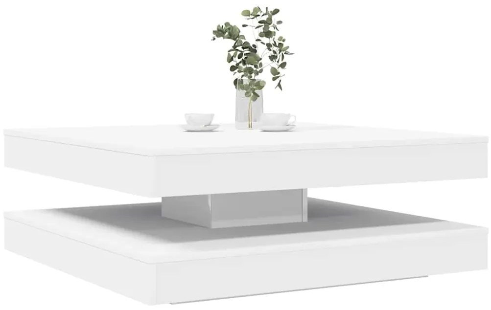 3321351 vidaXL Маса за кафе Въртяща се на 360 градуса Бяло 90x90x34,5 cm