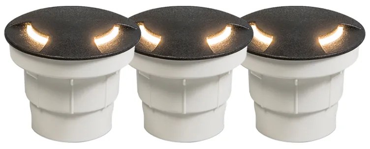 Комплект от 3 външни прожектора за земя черен с LED IP67 - Ceci 2