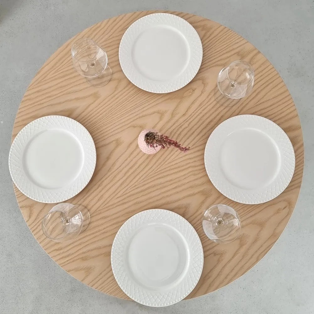 Кръгла трапезна маса с ясенов плот ø 90 cm Jubi – Ragaba