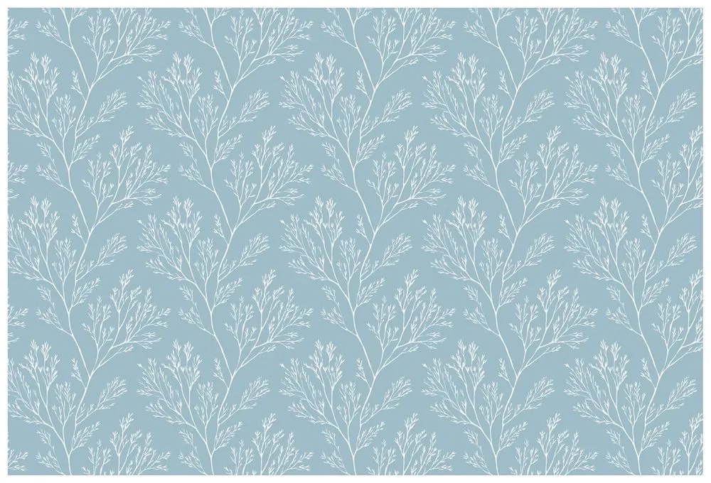 Фототапет – Бели клонки на син фон