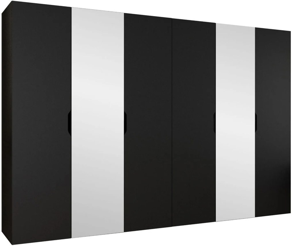 Гардероб Малага плюс шесткрилен-Черен