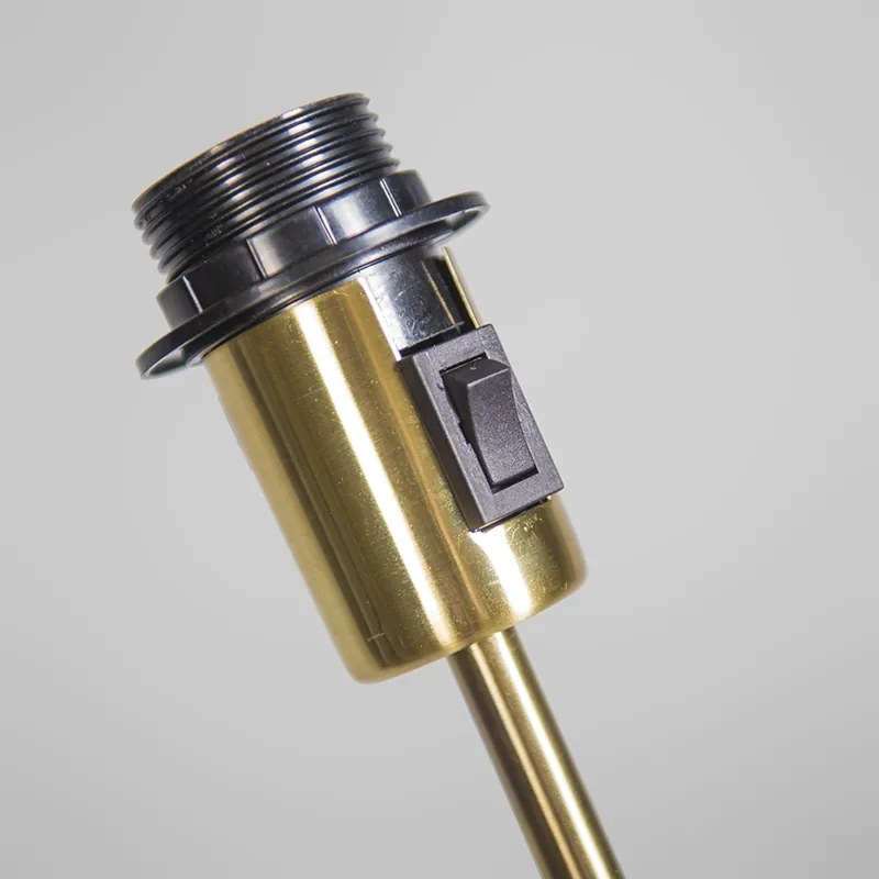 Подова лампа злато/месинг с черен абажур 45 см регулируема - Parte