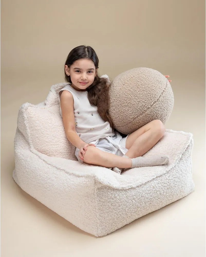 Кремав детски пуф от букле Chair – Wigiwama