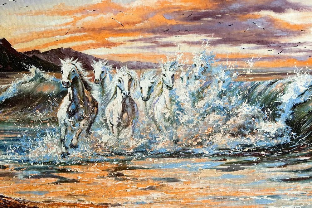 Картина на платно – Конете, създадени от вода