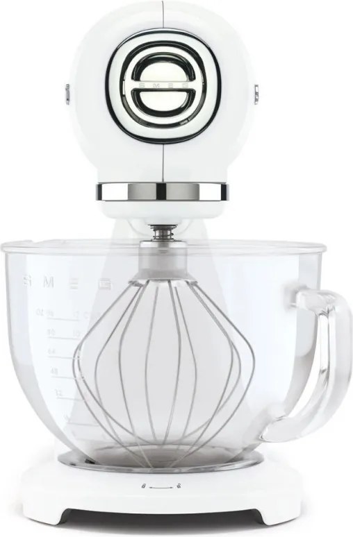Планетарен миксер SMEG SMF15WHEU, 1000 W, 4.8 л, 10 скорости, Директно задвижване, Крачета против хлъзгане, Бял