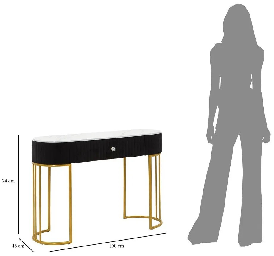 Конзолна маса в черно и златно 43x100 cm Montpellier - Mauro Ferretti