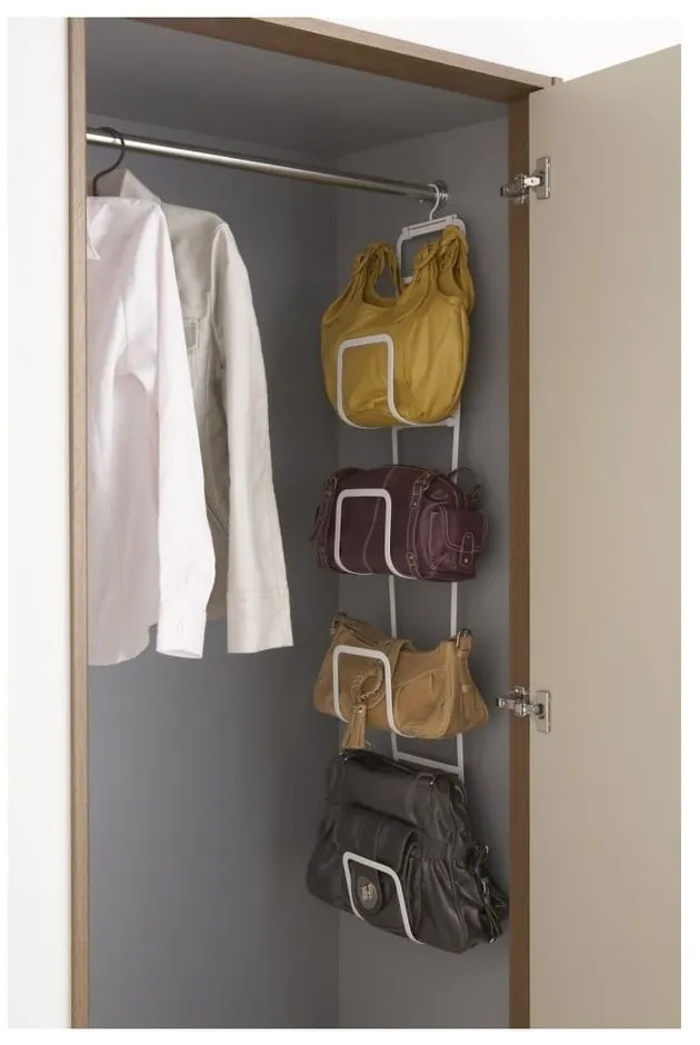 Бяла стойка за чанти със закачалка за врата и 4 куки Sapporo - YAMAZAKI