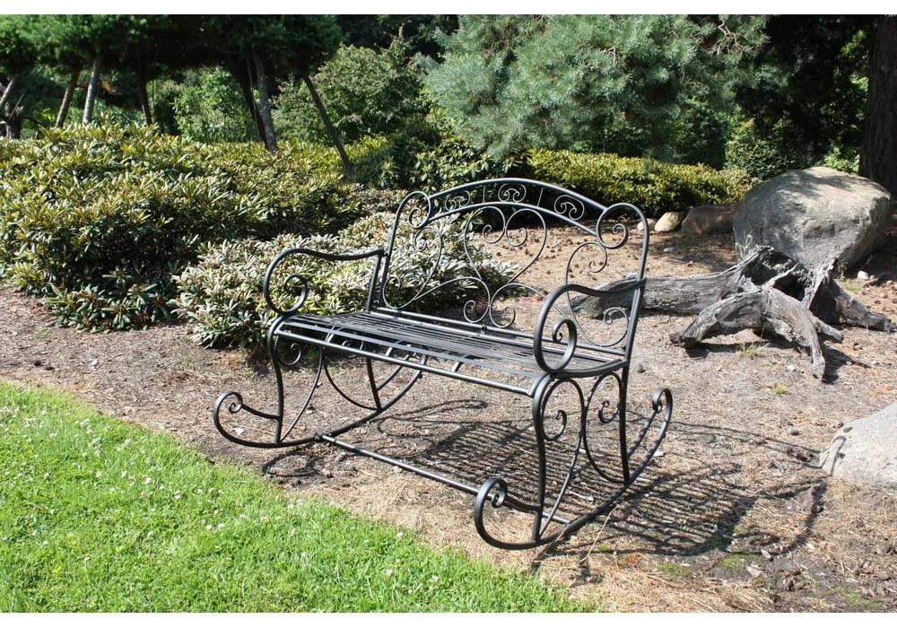 Черна метална градинска пейка Dares - Garden Pleasure