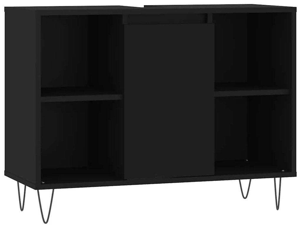 831629 vidaXL Шкаф за баня, черен, 80x33x60 см, инженерно дърво