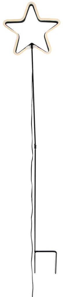 Коледен неон градински прожектор жълта звезда с LED и таймер IP44 - Fura