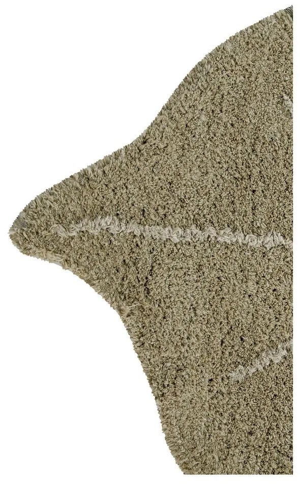 Ръчно изработен памучен детски килим подходящ за пране в цвят каки 120x180 cm Monstera Olive – Lorena Canals